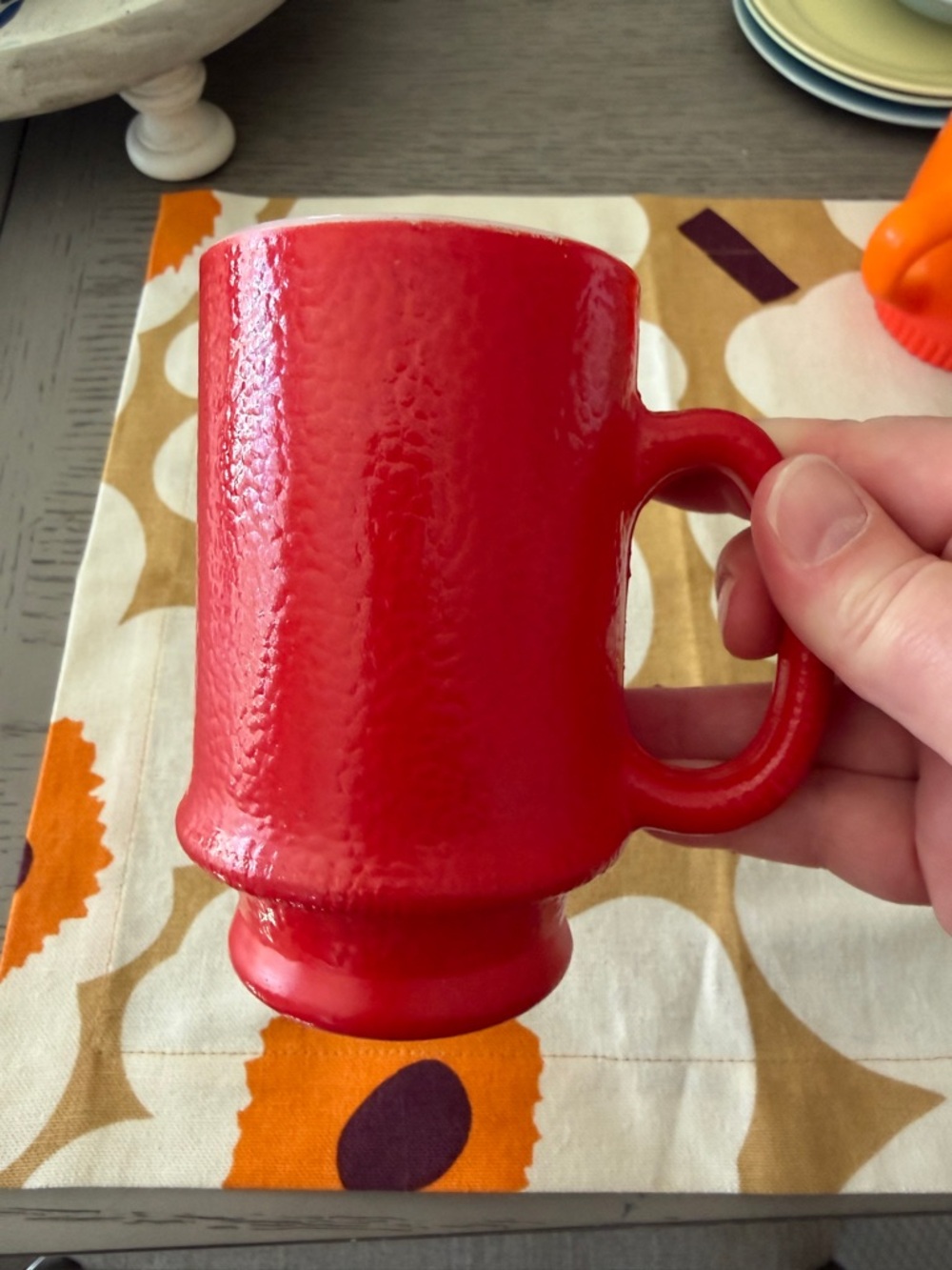 Anchor Hocking Red Textured Mug